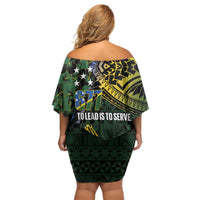 Solomon Islands Family Matching Off Shoulder Short Dress and Hawaiian Shirt 677 Proud Crocodile Melanesian Pattern - Polynesian Pride
