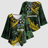 Solomon Islands Kimono Sleeve Blouse 677 Proud Crocodile Melanesian Pattern - Polynesian Pride
