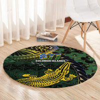 Solomon Islands Round Carpet 677 Proud Crocodile Melanesian Pattern - Polynesian Pride