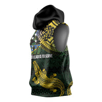 Solomon Islands Sleeveless Hoodie 677 Proud Crocodile Melanesian Pattern - Polynesian Pride