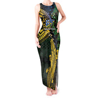 Solomon Islands Tank Maxi Dress 677 Proud Crocodile Melanesian Pattern - Polynesian Pride