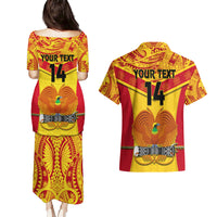 Custom Papua New Guinea Rugby Couples Matching Puletasi Dress and Hawaiian Shirt 2023 Go Kumuls Pacific Dynamic Style LT14 - Polynesian Pride