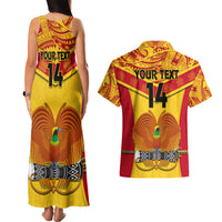 Custom Papua New Guinea Rugby Couples Matching Tank Maxi Dress and Hawaiian Shirt 2023 Go Kumuls Pacific Dynamic Style LT14 - Polynesian Pride