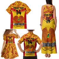 Custom Papua New Guinea Rugby Family Matching Tank Maxi Dress and Hawaiian Shirt 2023 Go Kumuls Pacific Dynamic Style LT14 - Polynesian Pride