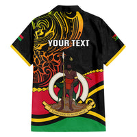 Personalised Vanuatu Unity Day Family Matching Tank Maxi Dress and Hawaiian Shirt 29 November Coat Of Arms With Flag Style LT14 - Polynesian Pride