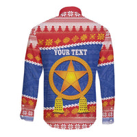 Personalized The Philippines Christmas Long Sleeve Button Shirt Pilipinas Parol - Maligayang Pasko!