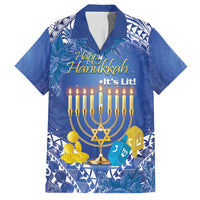Personalised Hanukkah Jewish Festival Family Matching Tank Maxi Dress and Hawaiian Shirt It's Lit - Polynesian Pattern