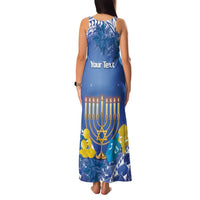 Personalised Hanukkah Jewish Festival Family Matching Tank Maxi Dress and Hawaiian Shirt It's Lit - Polynesian Pattern