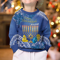 Hanukkah Jewish Festival Kid Ugly Christmas Sweater It's Lit - Polynesian Pattern LT14 - Polynesian Pride