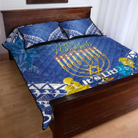 Hanukkah Jewish Festival Quilt Bed Set It's Lit - Polynesian Pattern