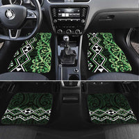 Green Aotearoa Car Mats Taniko Motifs With Paua Shell Kowhaiwhai