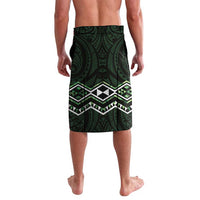 Green Aotearoa Lavalava Taniko Motifs With Paua Shell Kowhaiwhai