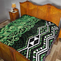 Green Aotearoa Quilt Taniko Motifs With Paua Shell Kowhaiwhai LT14 - Polynesian Pride