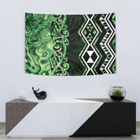 Green Aotearoa Tapestry Taniko Motifs With Paua Shell Kowhaiwhai LT14 - Polynesian Pride