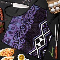 Purple Aotearoa Apron Taniko Motifs With Paua Shell Kowhaiwhai - Polynesian Pride