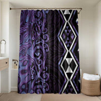 Purple Aotearoa Bathroom Set Taniko Motifs With Paua Shell Kowhaiwhai - Polynesian Pride