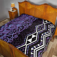 Purple Aotearoa Quilt Taniko Motifs With Paua Shell Kowhaiwhai LT14 - Polynesian Pride