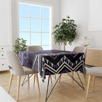 Purple Aotearoa Tablecloth Taniko Motifs With Paua Shell Kowhaiwhai