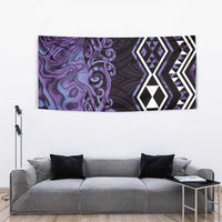 Purple Aotearoa Tapestry Taniko Motifs With Paua Shell Kowhaiwhai LT14 - Polynesian Pride