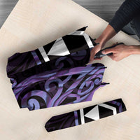 Purple Aotearoa Umbrella Taniko Motifs With Paua Shell Kowhaiwhai - Polynesian Pride