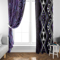 Purple Aotearoa Window Curtain Taniko Motifs With Paua Shell Kowhaiwhai
