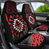 Aotearoa Kiwi Taniko Car Seat Cover Silver Fern With Maori Koru Pattern LT14 - Polynesian Pride