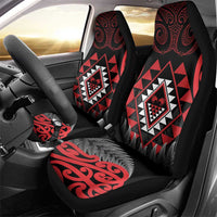 Aotearoa Kiwi Taniko Car Seat Cover Silver Fern With Maori Koru Pattern LT14 - Polynesian Pride