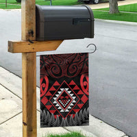 Aotearoa Kiwi Taniko Garden Flag Silver Fern With Maori Koru Pattern