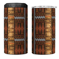 Malo e Lelei Tonga 4 in 1 Can Cooler Tumbler Tongan Ngatu Tapa Cloth LT14 One Size: 16 oz Orange - Polynesian Pride