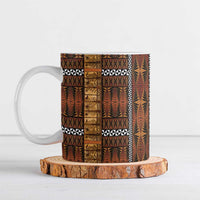 Malo e Lelei Tonga Ceramic Mug Tongan Ngatu Tapa Cloth LT14 Orange - Polynesian Pride