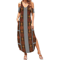Malo e Lelei Tonga Summer Maxi Dress Tongan Ngatu Tapa Cloth - Polynesian Pride