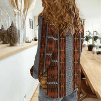 Malo e Lelei Tonga Women Casual Shirt Tongan Ngatu Tapa Cloth LT14 - Polynesian Pride