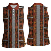Malo e Lelei Tonga Women Sleeveless Polo Shirt Tongan Ngatu Tapa Cloth - Polynesian Pride