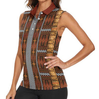 Malo e Lelei Tonga Women Sleeveless Polo Shirt Tongan Ngatu Tapa Cloth - Polynesian Pride