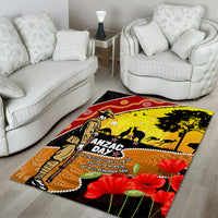 New Zealand And Australia ANZAC Day Area Rug Aboriginal Maori Starring Night Style