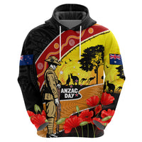 New Zealand And Australia ANZAC Day Zip Hoodie Aboriginal Maori Starring Night Style LT14 - Polynesian Pride