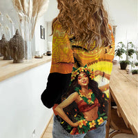 Aloha Hawaii Women's Day Women Casual Shirt Hula Girl With Sunset Vibes LT14 - Polynesian Pride