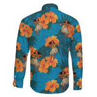 Hawaii Luau Party Family Matching Off Shoulder Maxi Dress and Hawaiian Shirt Dancing Girl Tropical Flowers LT14 - Polynesian Pride