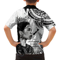 New Zealand Women's Day Family Matching Long Sleeve Bodycon Dress and Hawaiian Shirt Aotearoa Kia Whakapumau Te Mana Wahine LT14 - Polynesian Pride