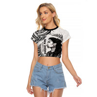 New Zealand Women's Day Raglan Cropped T Shirt Aotearoa Kia Whakapumau Te Mana Wahine LT14 Female White - Polynesian Pride