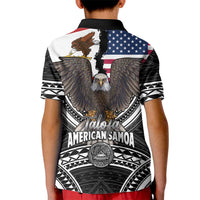 Talofa American Samoa Flag Day Kid Polo Shirt Bald Eagle Polynesian Tattoo