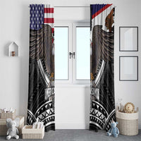 Talofa American Samoa Flag Day Window Curtain Bald Eagle Polynesian Tattoo