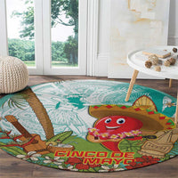 Hawaii Cinco de Mayo Round Carpet Chili Pepper Hula Girl Tropical Vibes