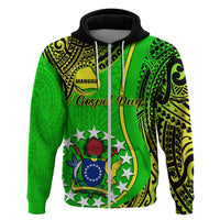 Custom Cook Islands Hoodie Mangaia Gospel Day Green Version LT14 - Polynesian Pride