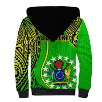 Personalised Cook Islands Sherpa Hoodie Mangaia Gospel Day Green Version LT14 - Polynesian Pride