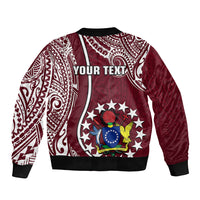 Personalised June 15 Mangaia Gospel Day Mangaia Cook Islands Bomber Jacket Maroon Version LT14 - Polynesian Pride
