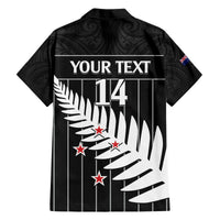 Custom New Zealand Silver Fern Cricket Hawaiian Shirt Aotearoa Maori Go Black Cap LT14 - Polynesian Pride