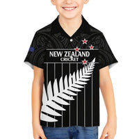 Custom New Zealand Silver Fern Cricket Hawaiian Shirt Aotearoa Maori Go Black Cap LT14 - Polynesian Pride