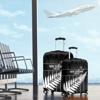Custom New Zealand Silver Fern Cricket Luggage Cover Aotearoa Maori Go Black Cap