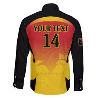 Custom Papua New Guinea Cricket Family Matching Off Shoulder Maxi Dress and Hawaiian Shirt 2024 Go PNG